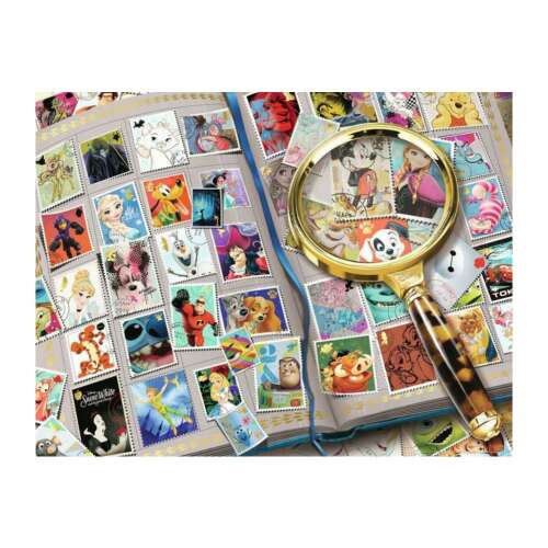 Ravensburger 2000-teiliges Disney-Charakter-Puzzle mit Lupe und einem Stempelalbum