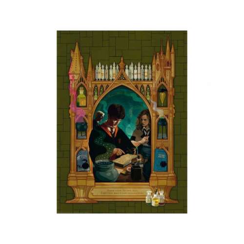 Harry Potter și Prințul Semipur 1000 de piese puzzle de la Ravensburger, cu Harry Potter și Hermione Granger la o lecție de poțiuni
