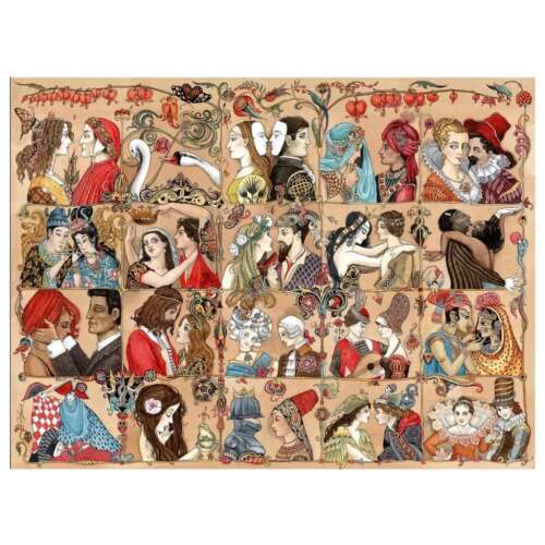 Ukończone puzzle Ravensburger 1500 elementów, Miłość przez wieki, przedstawia pary z różnych okresów historycznych