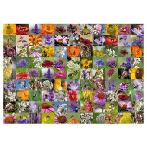 Ravensburger 1000 piece jigsaw puzzle, Bee Collage, featuring 99 images of bees and flowers - Puzzle
