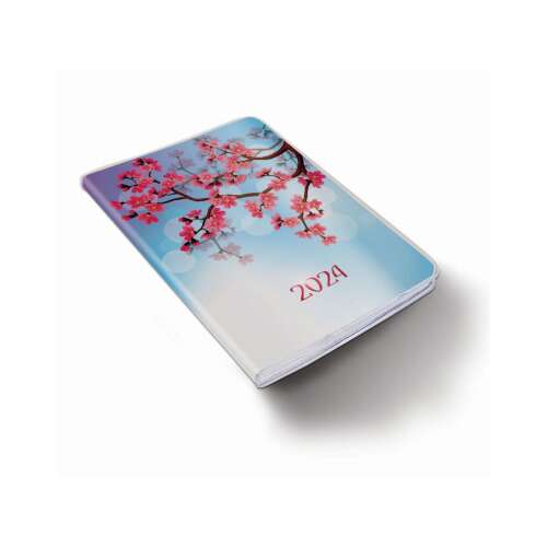 Realsystem 2024 Fiestina Light 5411-70 B6 zsebnaptár cseresznyevirág mintával