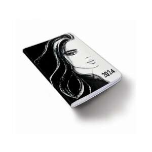Realsystem 2024 Fiestina Light 5411-72 B6 pocket calendar, black and white design with a woman's face - REALSYSTEM