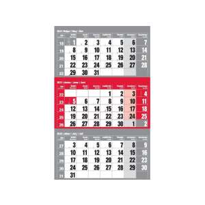 Realsystem 2022 Wandkalender, 12 Seiten, rot, 30x48cm - REALSYSTEM