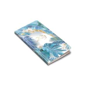 Realsystem Flexi 5811 zsebnaptár 2023, kék és fehér virágmintás - REALSYSTEM