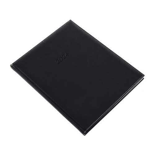 Realsystem 2024-es heti beosztású fekete határidőnapló, A4S formátum