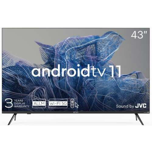 Kivi 43U740NB 43-palcový UHD Smart LED televízor s Android TV 11, technológiou Ultra Clear, zvuk od JVC