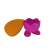 Orangener Make-up-Schwamm und rosa Silikonhalter, Eiform, Beauty Blender