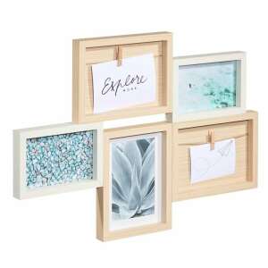 Hama Kalmar 50,5x36 colecție de rame foto, alb și maro, 5 rame, 2 10x15 cm și 3 13x18 cm - Hama
