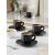 Bialetti Moka black espresso cup and saucer set of 4 in use
