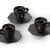 Set de 3 cești espresso negre Bialetti Moka cu farfurioare