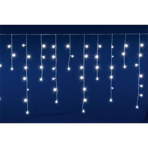 LED icicle string lights, cold white, 400 LEDs, 10m long, for indoor and outdoor use