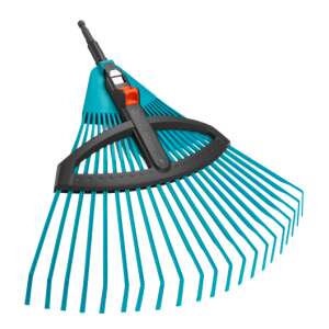 Gardena Combisystem adjustable plastic leaf rake head, ideal for raking leaves, grass clippings, lawn aerator debris and other garden waste - Garden Tool & Machine
