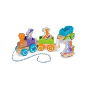 Melissa & Doug First Play hintázó farm állatok húzható vonat, fa vonat farm állatokkal, húzózsinór, hintázó állatok - Melissa & Doug