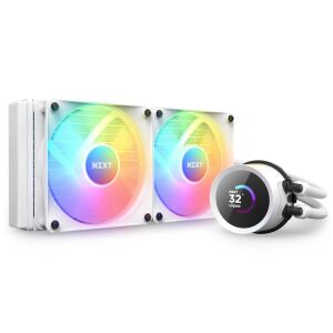 NZXT Kraken 240mm AIO folyadékhűtő - Fehér, RGB ventilátorok és CPU hűtőpumpa - NZXT