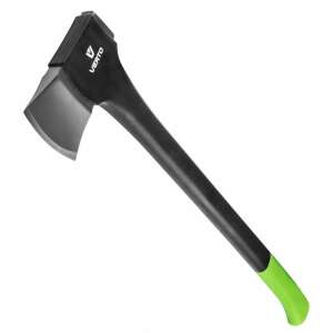 Verto 05G102 universal axe with black handle and green grip - Verto