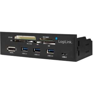 LogiLink Hub USB 3.0 z czytnikiem kart, wewnętrzny, czarny - Logilink Koncentrator USB