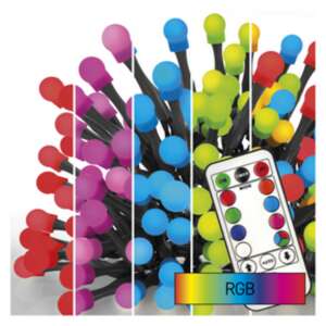 EMOS LED Christmas lights, cherry bulbs, 10 meters, RGB, remote control, programs, timer - String Light