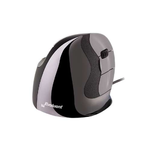 Mysz pionowa Evoluent VerticalMouse D Medium USB, czarna, widok z tyłu