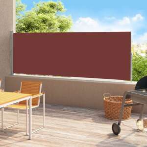 Retractable side terrace awning, brown, 180 x 500 cm, in use - VidaXL Privacy Screen