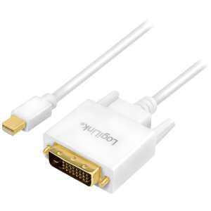 Kábel Logilink mini DisplayPort, DP 1.2 na DVI, biely, 1,8 m (CV0137) 71588576 - DisplayPort redukcie