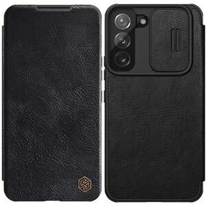 Nillkin Qin Leather Pro black case open and closed for Samsung S22+ - Phone Case