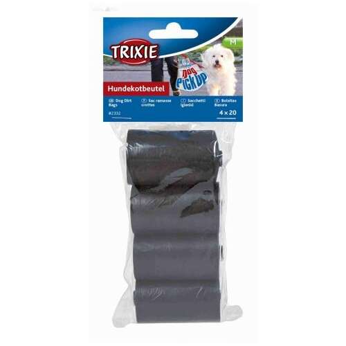 Trixie Kutyapiszok-zacskó utántöltő, 4 tekercs 20 fekete kutyapiszok zacskóval