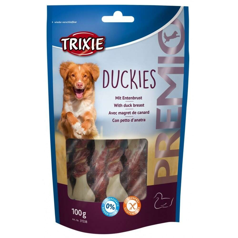 Recompensa Trixie Premio Duckies oase cu rata pentru caini 100 g 31538