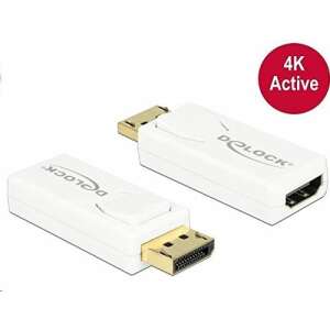 DeLock 65580 DisplayPort - HDMI adapter, 4K aktív, fehér - DisplayPort átalakító