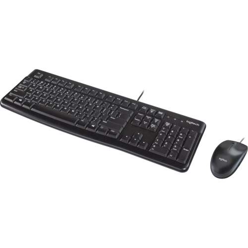 Logitech MK120 Комплект безжична клавиатура и мишка, черен, US оформление