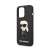 Karl Lagerfeld iPhone 14 Pro Max case, black with Karl Lagerfeld design, side view