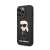 Karl Lagerfeld iPhone 14 Pro Max case, black with Karl Lagerfeld design, side view
