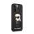 Karl Lagerfeld iPhone 14 Pro Max case, black with Karl Lagerfeld design, side view