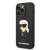 Karl Lagerfeld iPhone 14 Pro Max case, black with Karl Lagerfeld design, side view