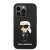 Karl Lagerfeld iPhone 14 Pro Max case, black with Karl Lagerfeld design, front view