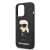 Karl Lagerfeld iPhone 14 Pro Max case, black with Karl Lagerfeld design, side view