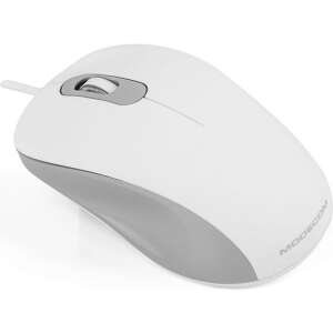 ModeCom M10S weiße optische Maus, schräge Ansicht - Modecom