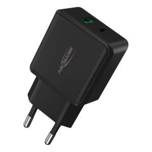 Ansmann HC218PD USB-C / USB-A hálózati töltő, fekete, 20W - Ansmann
