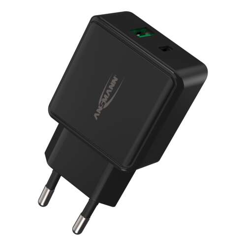 Ansmann HC218PD USB-C / USB-A hálózati töltő, fekete, 20W