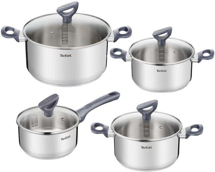 E-shop Súprava riadu Tefal G712S855 Daily Cook 8 dielov, Inox