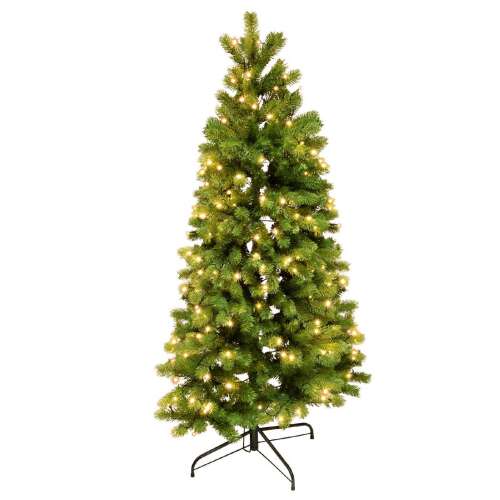 180 cm tall artificial Christmas tree with built-in LED lights, half-tree design