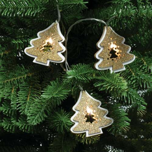 LED Christmas tree lights with gold glitter, 20 lights, warm white, indoor use