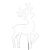 White reindeer Christmas decoration, LED neon outline, Karácsonyi LED Rénszarvas Neonfény