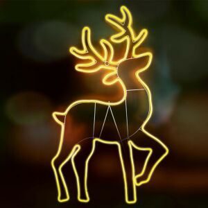 Beleuchtete Rentier Weihnachtsdekoration, gelbes Neonlicht, Karácsonyi LED Rénszarvas Neonfény - Outdoor Weihnachtsdekorationen