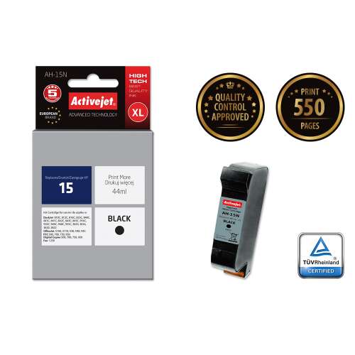 ActiveJet HP 15 Tintapatron - Fekete - XL