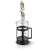 Lamart LT7048 French Press Coffee Maker, black, glass, stainless steel, with tea leaves falling into the carafe