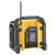 DeWalt XR DAB+/FM rádió hátsó nézet akkumulátortartóval