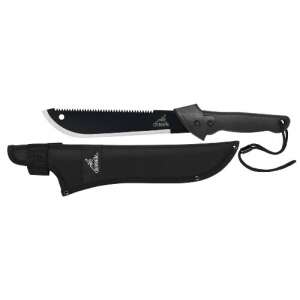 Gerber Gator Machete, малък размер, с калъф, черен, острие от въглеродна стомана - Ръчен градински инструмент