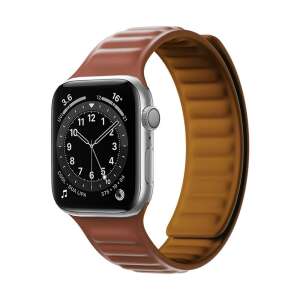 Apple Watch Series 6, 5, 4, 3, 2 lub SE (44mm lub 42mm) brązowy magnetyczny pasek - Pasek do inteligentnego zegarka