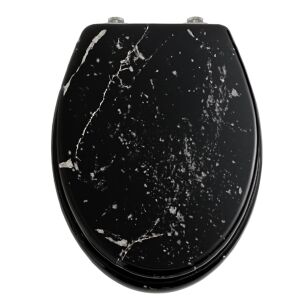 Pepita MDF WC капак със система за плавно затваряне - Водени капки #черен 128154333