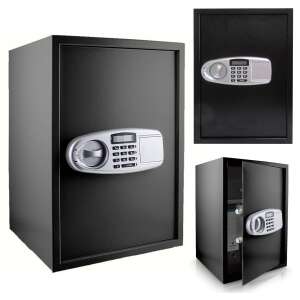 Seif electronic Pepita cu încuietoare digitală, negru, 50x35x30cm, rezistent la impact, sigur pentru bunuri de valoare, securitate la domiciliu